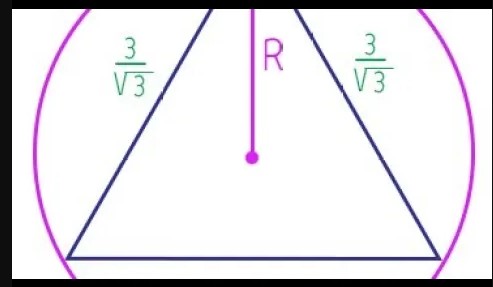 Raio de um círculo no triângulo inscrito